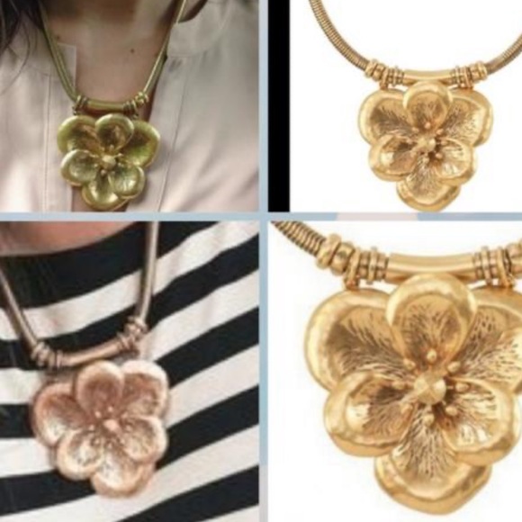 Stella & Dot bloom Gold flower necklace - Picture 3 of 8